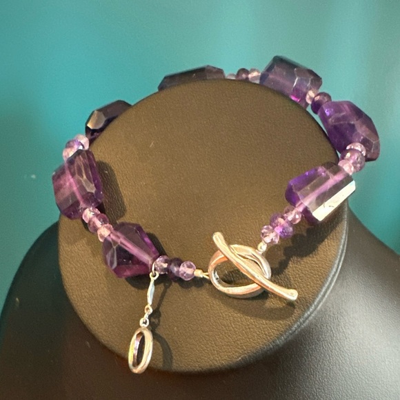 Rare -NWOT Oprah's "The O Bracelet Project" Amethyst Bracelet Handmade in Rwanda - Picture 3 of 11